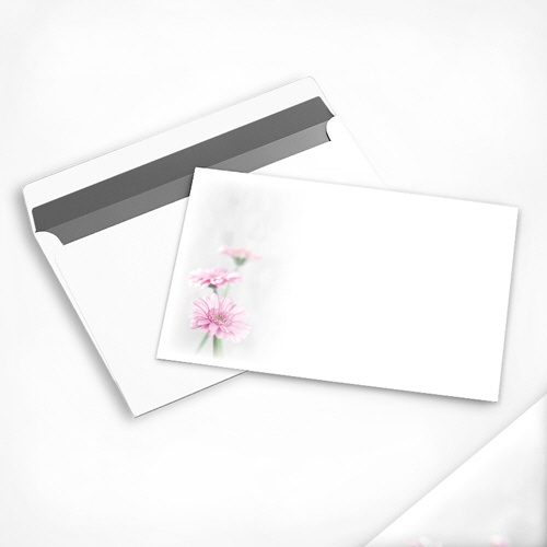 Trauercouvert Gerbera rosa � Motiv f&uuml;r Trost und Sanftheit, 190 x 120 mm