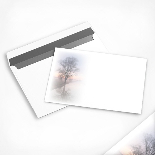 Trauercouvert  Friedvoller Ort mit Baum am Fluss, 190 x 120 mm