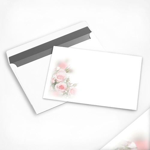 Trauercouvert Rosengarten zartrosa mit Texteindruck, 190 x 120 mm