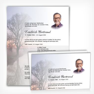 Trauerkarte Friedvoller Ort mit Texteindruck